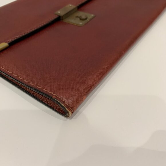 Gucci Brown Leather Clutch Bag Sku#84262 (gently used) - Picture 5 of 12